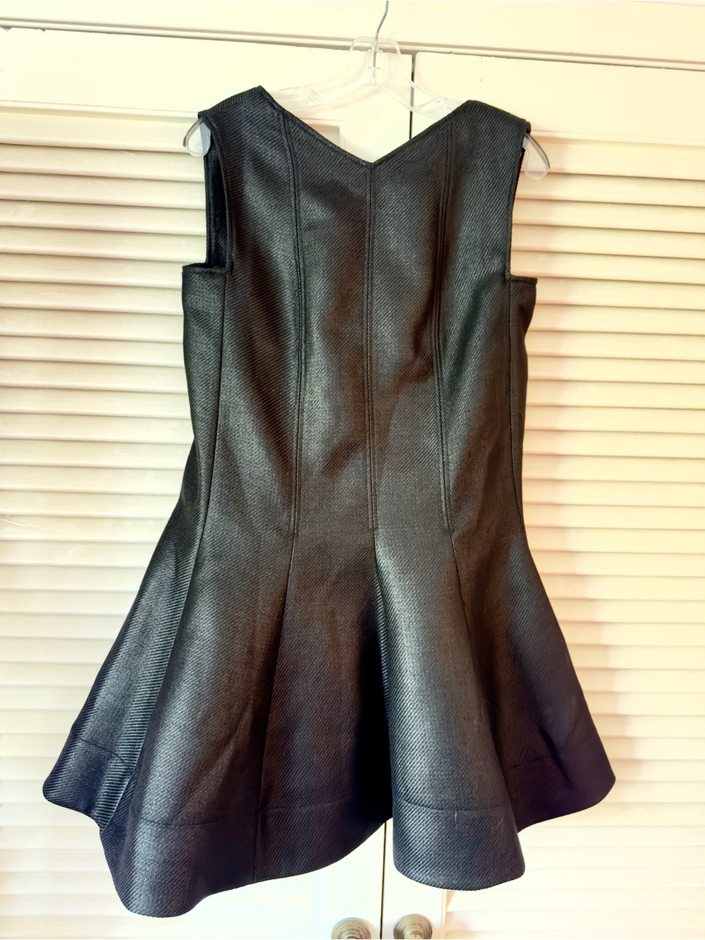 NWT COS METALLIC WOOL BLEND BLACK MINI SWING DRESS SZ 12 ORIG $189